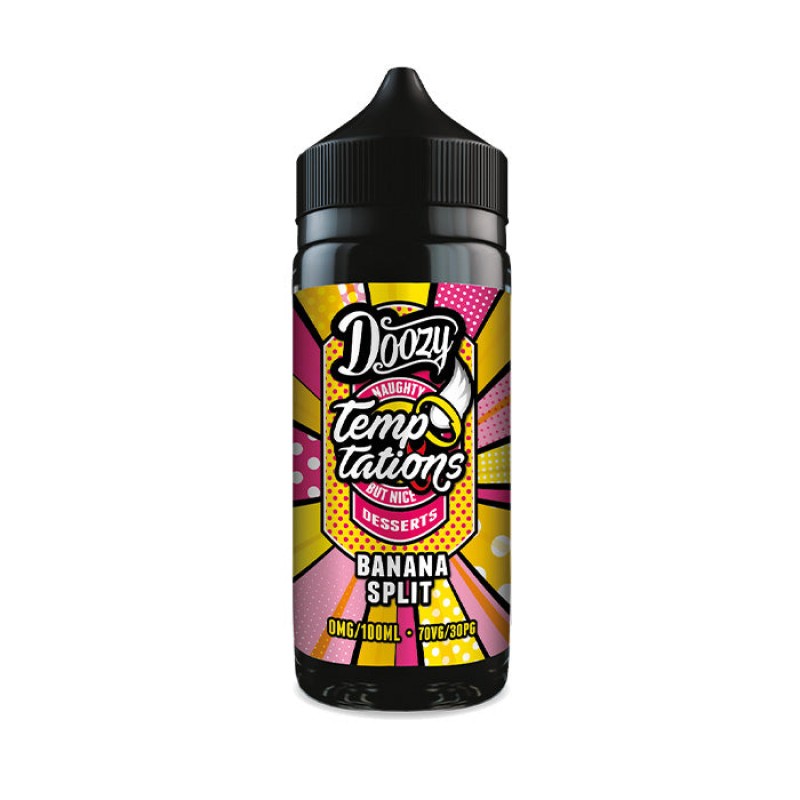 Doozy Vape Temptations Banana Split 100ml Shortfil...