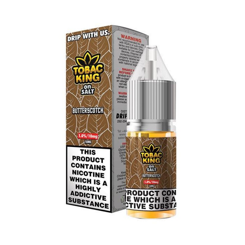 Tobac King on Salt Butterscotch 10ml Nic Salt E-Li...