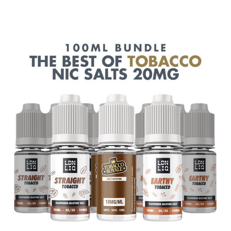 Best Tobacco E-Liquids 10 x 10ml Nic Salt Bundle -...