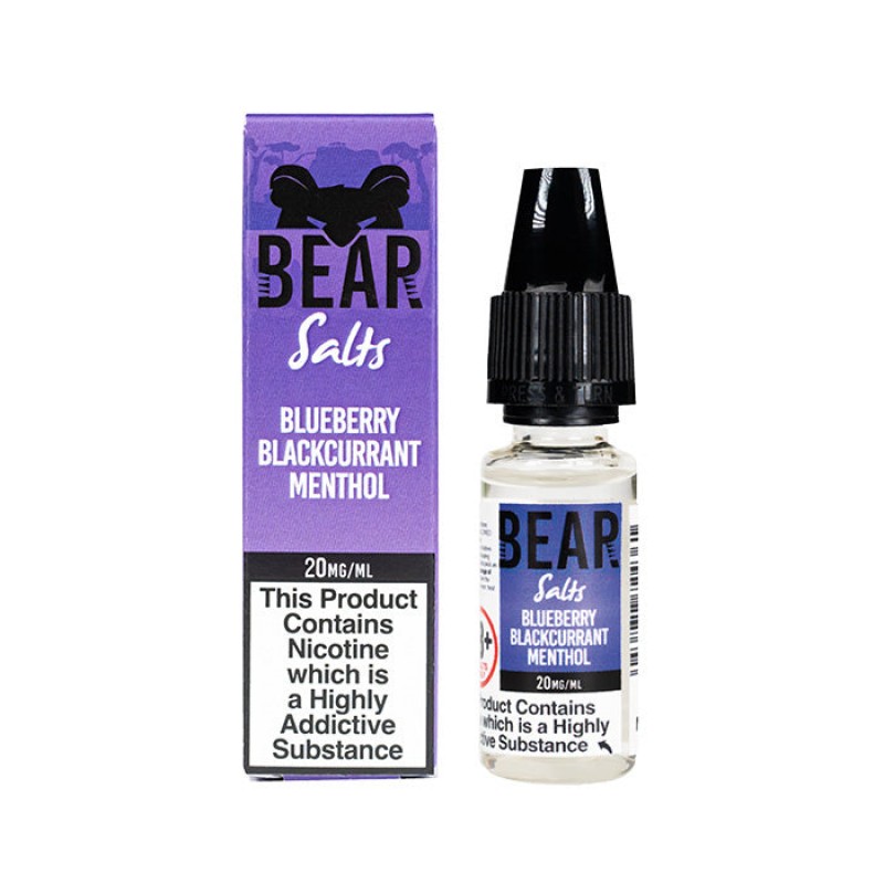 Bear Salts Blueberry Blackcurrant Menthol 10ml Nic...