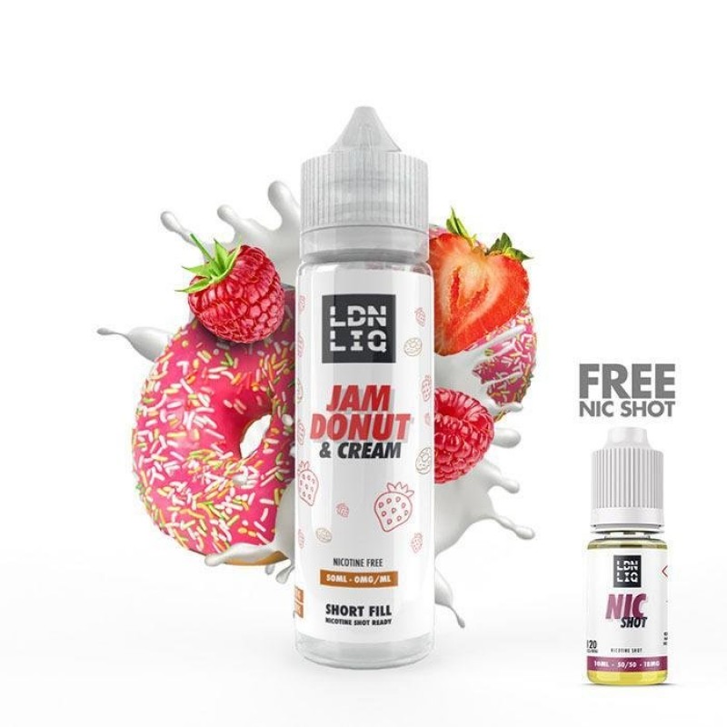 LDN LIQ Jam Donut & Cream 50ml Short Fill E-Liquid