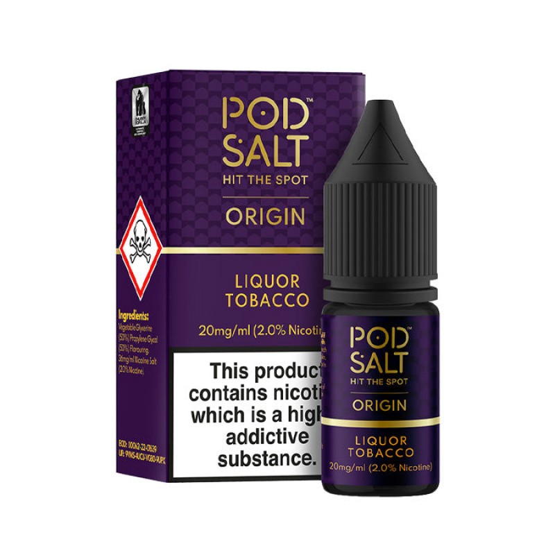 Pod Salt Origin Liquor Tobacco 10ml Nicotine Salt E-Liquid