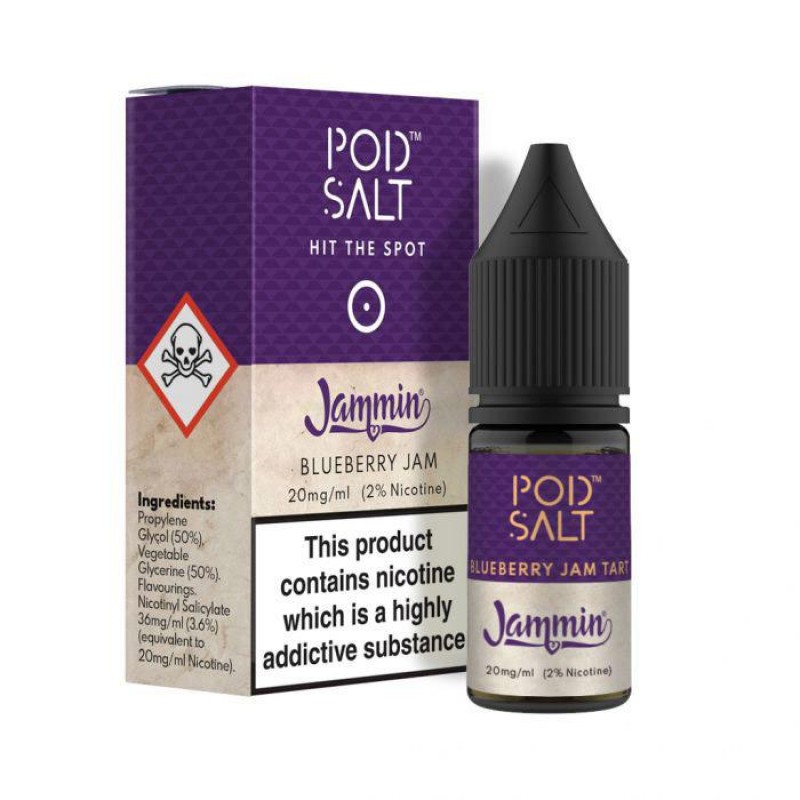 Pod Salt & Jammin Blueberry Jam Tart 10ml Nic ...