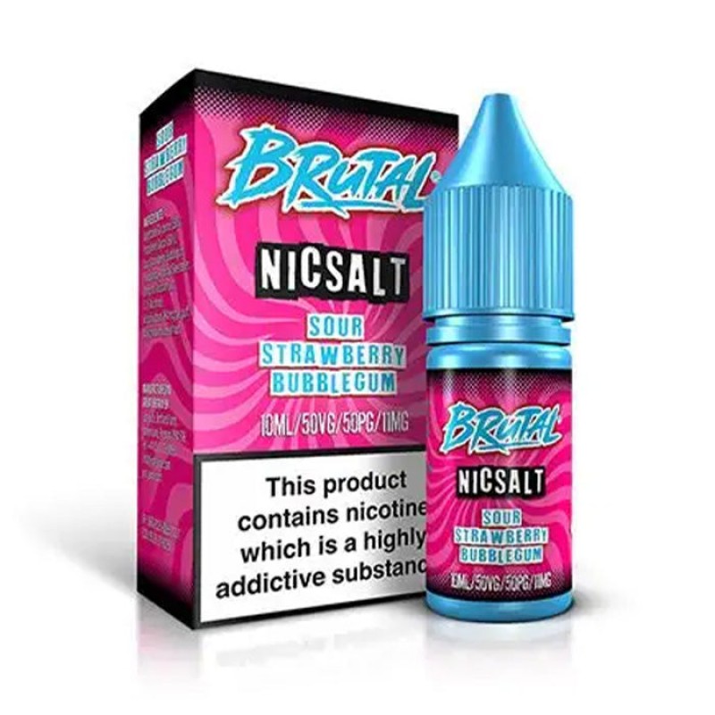 Brutal Sour Strawberry Bubblegum 10ml Nic Salt E-L...