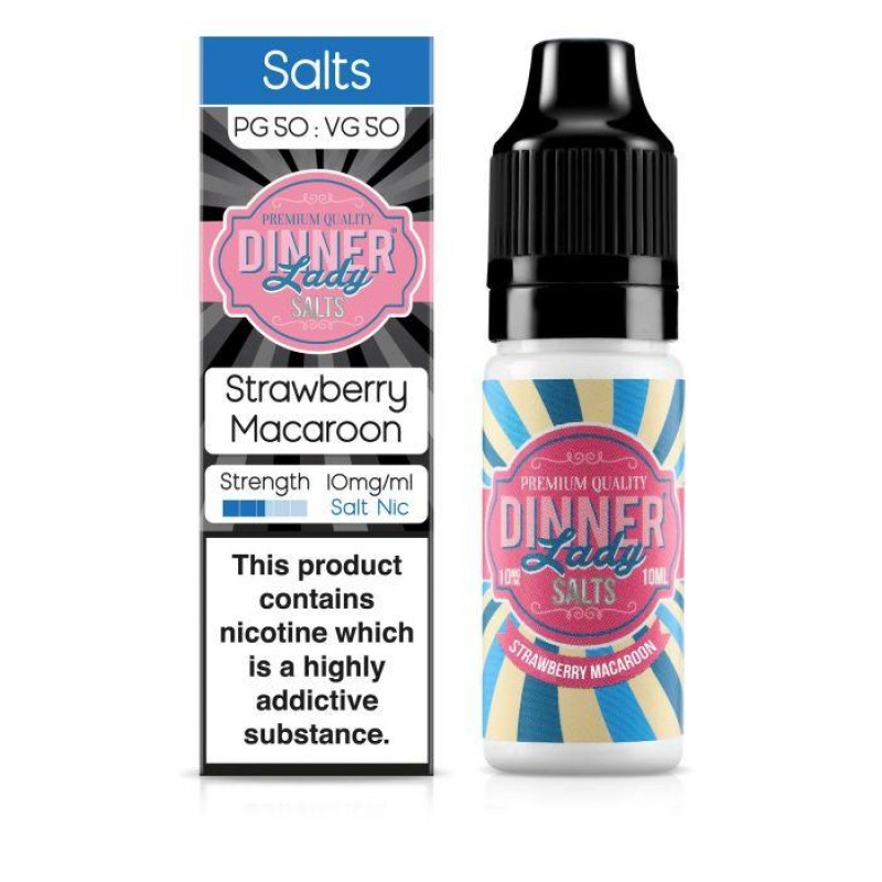 Dinner Lady Strawberry Macaroon 10ml Salt Nic E-Liquid