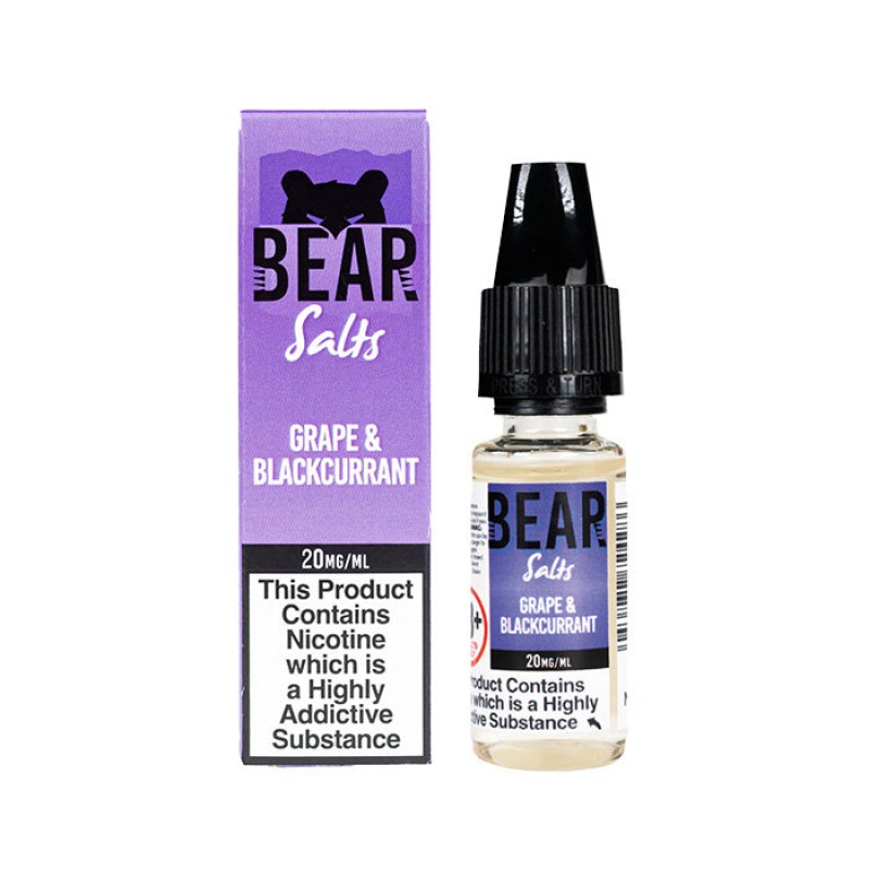 Bear Salts Grape & Blackcurrant 10ml Nic Salt ...