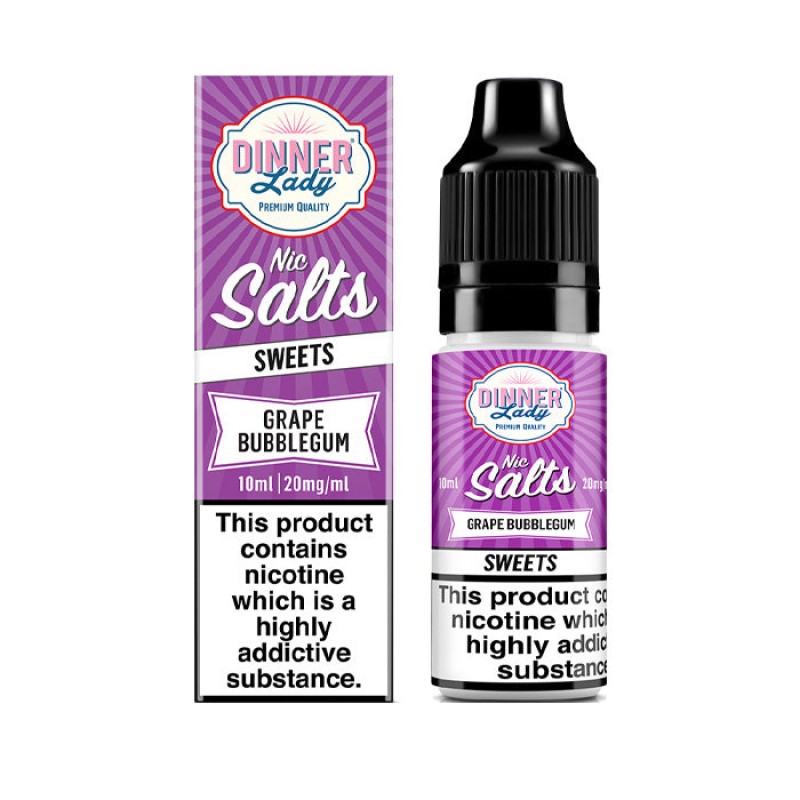 Dinner Lady Grape Bubblegum 10ml Nic Salt E-Liquid