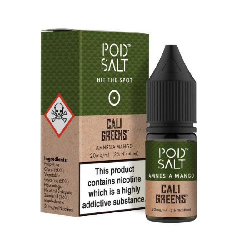 Pod Salt & Cali Greens Amnesia Mango 10ml Nic ...