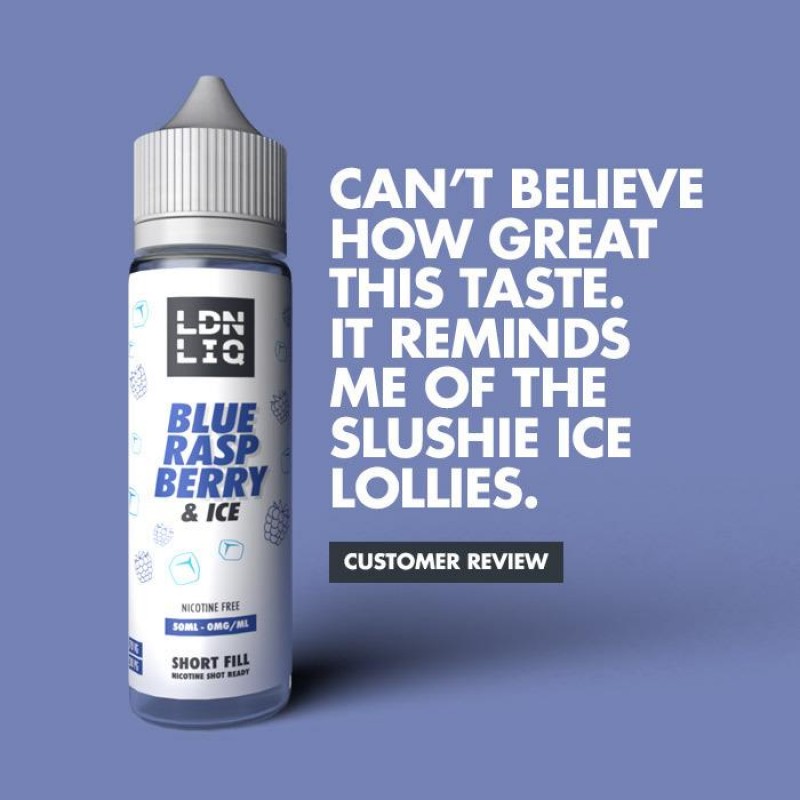 LDN LIQ Blue Raspberry & Ice 50ml Short Fill E-Liquid