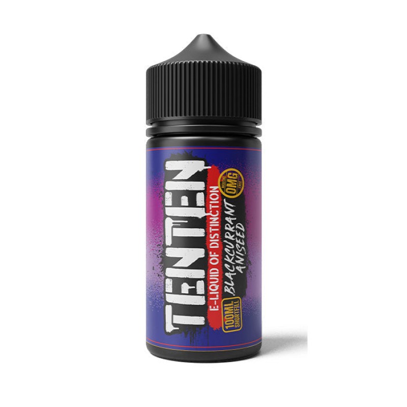 TENTEN Blackcurrant Aniseed 100ml Shortfill E-Liqu...