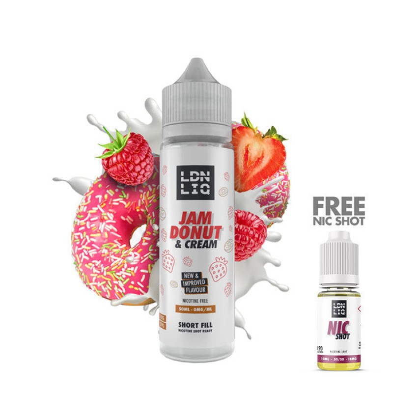 LDN LIQ Jam Donut & Cream 50ml Short Fill E-Liquid