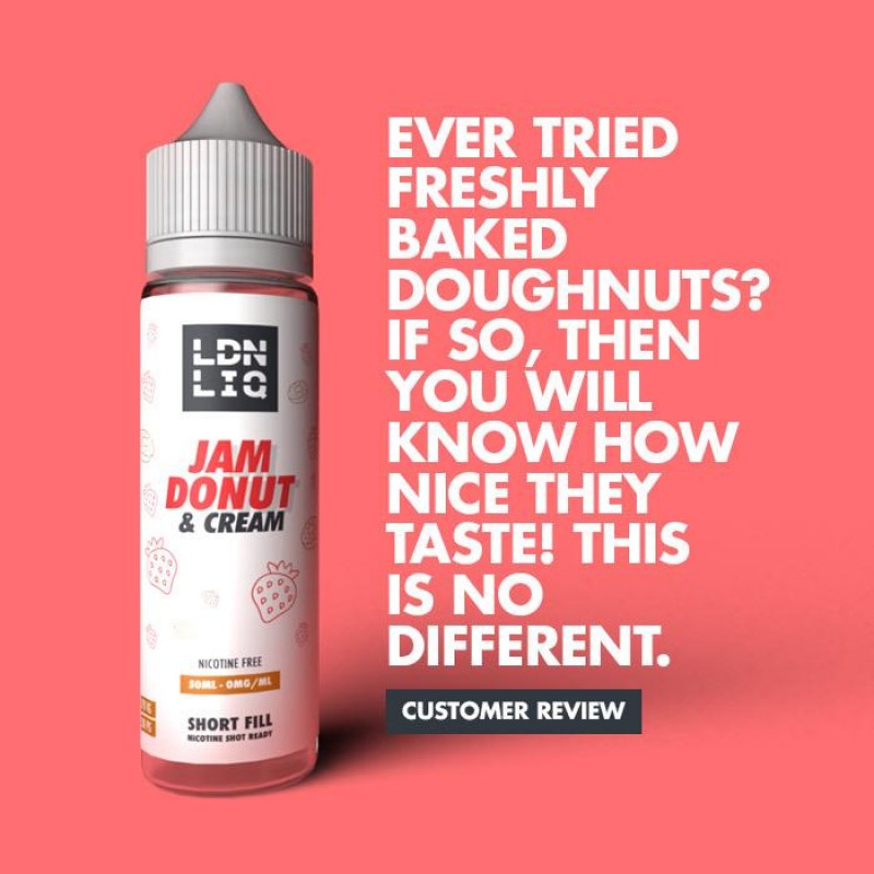 LDN LIQ Jam Donut & Cream 50ml Short Fill E-Liquid