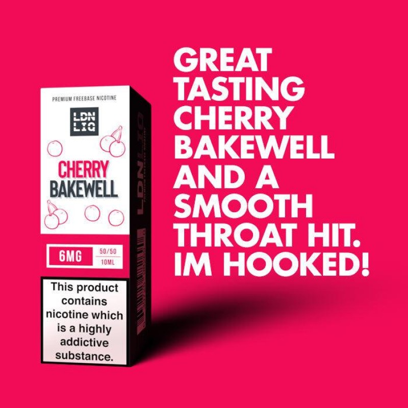 LDN LIQ Cherry Bakewell | 10ml E-Liquid | Premium Starter E-liquids