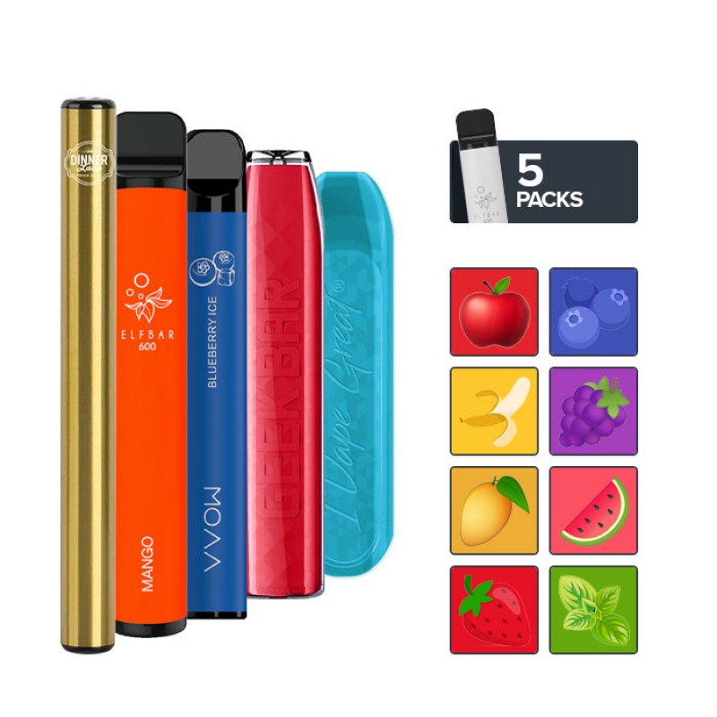 Disposable Vape Kit Flavour Packs | 5 Pack